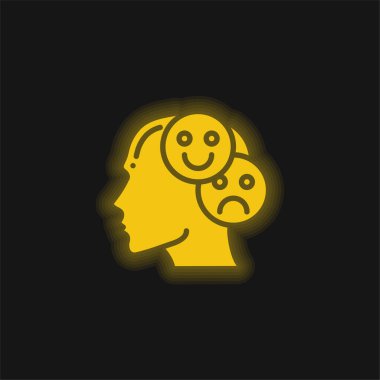 Bipolar sarı parlayan neon simgesi
