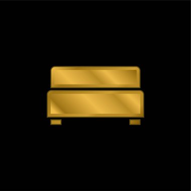Livingroom altın kaplama metalik simge veya logo vektörünün Siyah Koltuğu