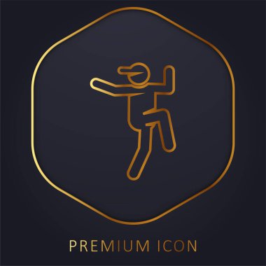 Breakdance altın çizgisi prim logosu veya simgesi