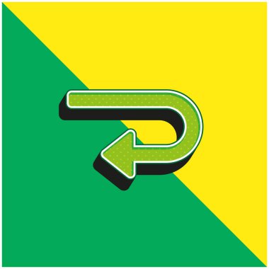 Yeşil ve sarı modern 3D vektör simgesi logosu