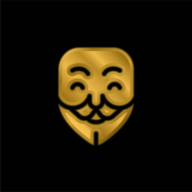 Anonim altın kaplama metalik simge veya logo vektörü