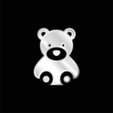 Ayı gümüş kaplama metalik simge