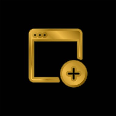 Altın kaplama metalik simge ya da logo vektörü ekle