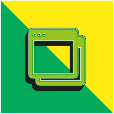 Uygulama Yeşil ve Sarı modern 3d vektör simgesi logosu