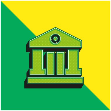 Yeşil ve sarı modern 3D vektör simgesi logosu