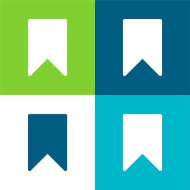 Yer imi Düz 4 renk minimal simgesi seti