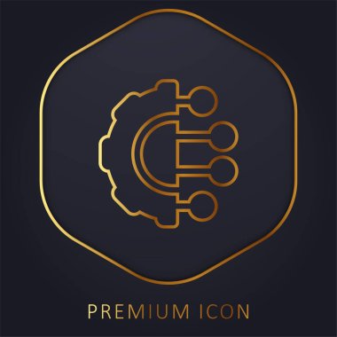 Artificial Intelligence golden line premium logo or icon clipart