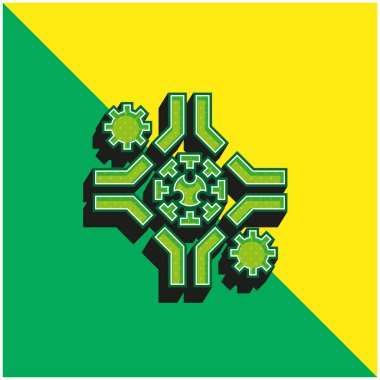 Antikor Yeşil ve Sarı modern 3d vektör simgesi logosu