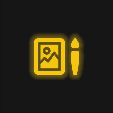 Sanat sarısı parlak neon simgesi