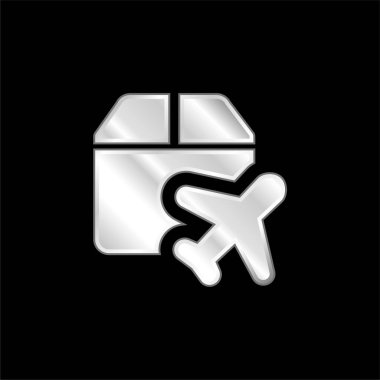 Gümüş kaplama metalik uçak simgesi