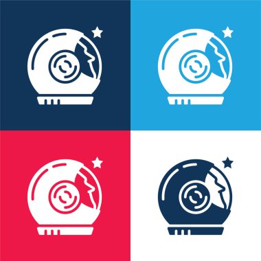 Astronot mavi ve kırmızı dört renk minimal simgesi