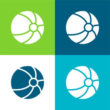 Top Düz 4 renk en küçük simge kümesi