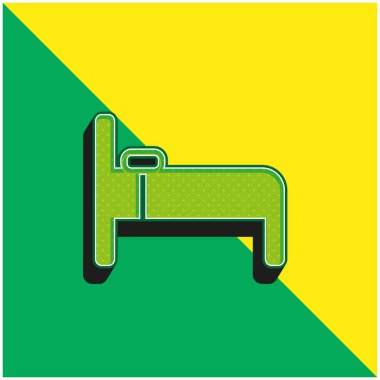 Yatak Yeşil ve Sarı Modern 3D vektör simgesi logosu