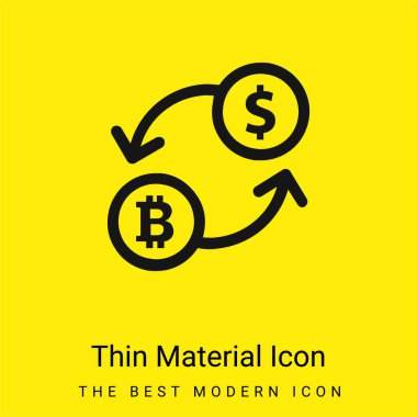 Bitcoin Değişim Oranı Sembolü Asgari parlak sarı malzeme simgesi