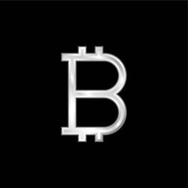 Bitcoin Simgesi Gümüş kaplama metalik simge