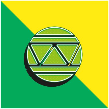 Top Yeşil ve Sarı modern 3D vektör simgesi logosu