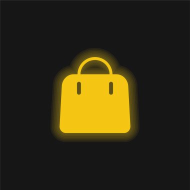 Büyük El Torbası Sarı parlak neon simgesi
