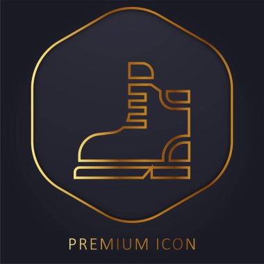 Altın çizgi prim logosunu veya simgesini çizer