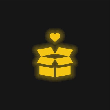 Kutu sarısı parlak neon simgesi