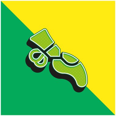 Bale Yeşil ve Sarı Modern 3D vektör simgesi logosu