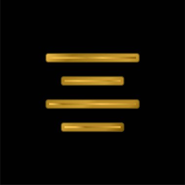 Ortadaki altın kaplama metalik simge veya logo vektörünü hizala