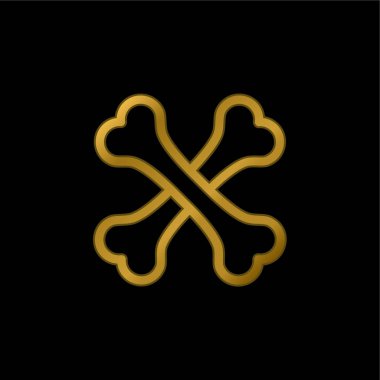 Kemik Haçı altın kaplama metalik simge veya logo vektörü