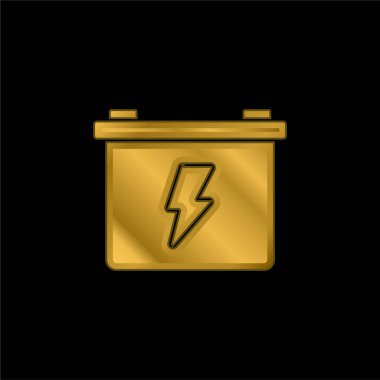 Pil altın kaplamalı metalik simge veya logo vektörü