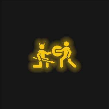 Battle yellow glowing neon icon clipart