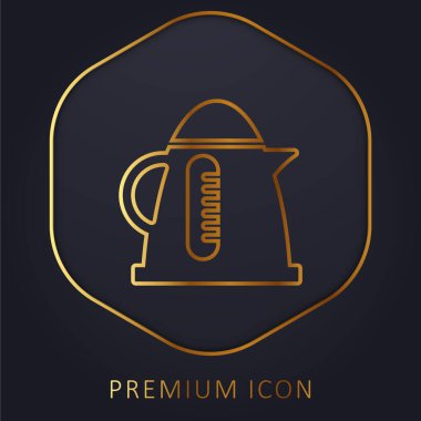 Kazan altın çizgisi prim logosu veya simgesi