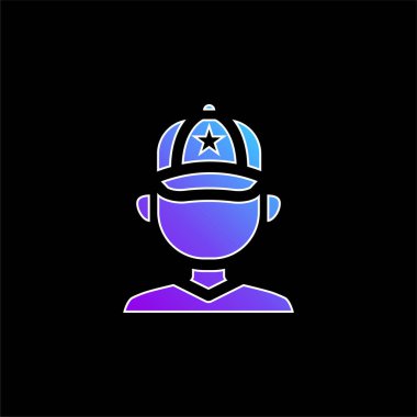 Beyzbol oyuncusu mavi eğimli vektör simgesi