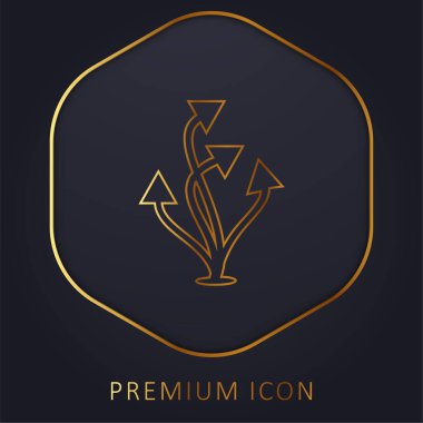 Yükselen Oklar Grubu altın çizgi premium logosu veya simgesi