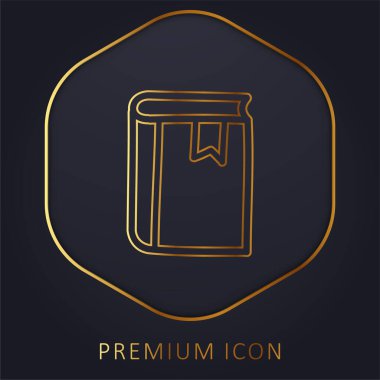 Ajanda El Çizim Aracı Özeti Altın Çizgi prim logosu veya simgesi