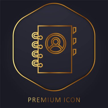 Addressbook golden line premium logo or icon clipart
