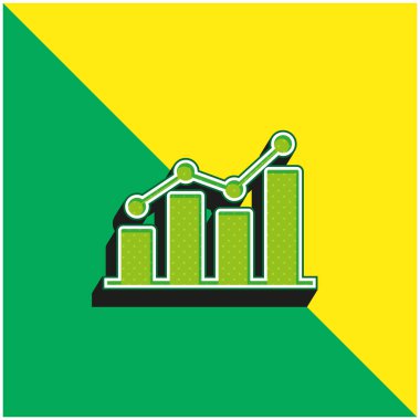 Analizler yeşil ve sarı modern 3d vektör simgesi logosu