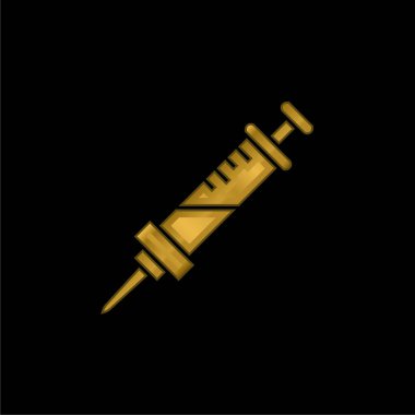Anestezi altın kaplama metalik simge veya logo vektörü