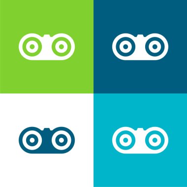 Dürbünler Düz dört renk minimal simgesi seti