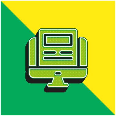 Madde Yeşil ve Sarı Modern 3D vektör simgesi logosu