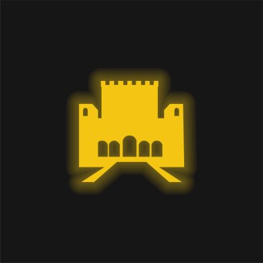 Alhambra yellow glowing neon icon clipart