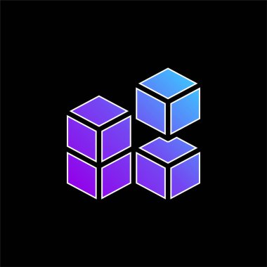 3d Küp mavi eğimli vektör simgesi