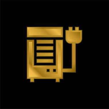 Klima altın kaplama metalik simge veya logo vektörü