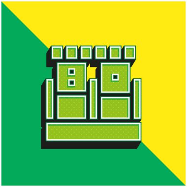 Kan örneği yeşil ve sarı 3D vektör simgesi logosu