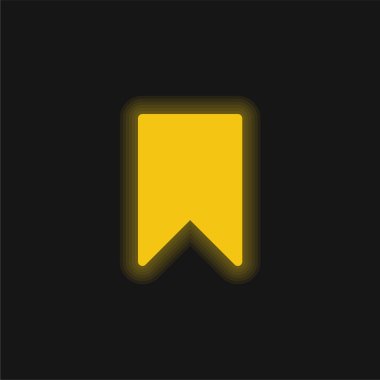 Yer imi sarı parlak neon simgesi