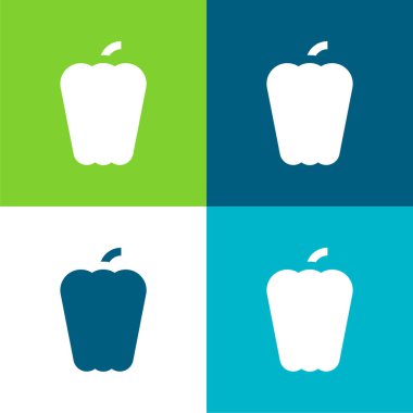 Bell Pepper Düz Renk en az simge seti