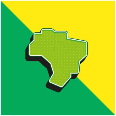 Brezilya Yeşil ve Sarı modern 3D vektör simgesi logosu