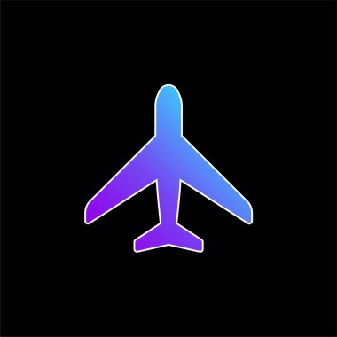 Uçak mavi gradyan vektör simgesi