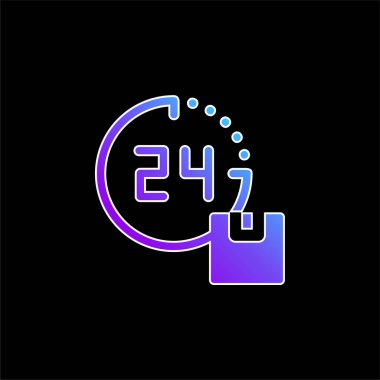24 Saat Yük mavi eğimli vektör simgesi