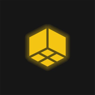 3D sarı parlak neon simgesi