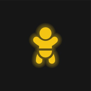 Baby yellow glowing neon icon clipart