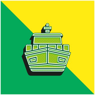 Boat Green and yellow modern 3d vector icon logo clipart