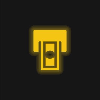 ATM Sarı Paralı Parlak Neon simgesi